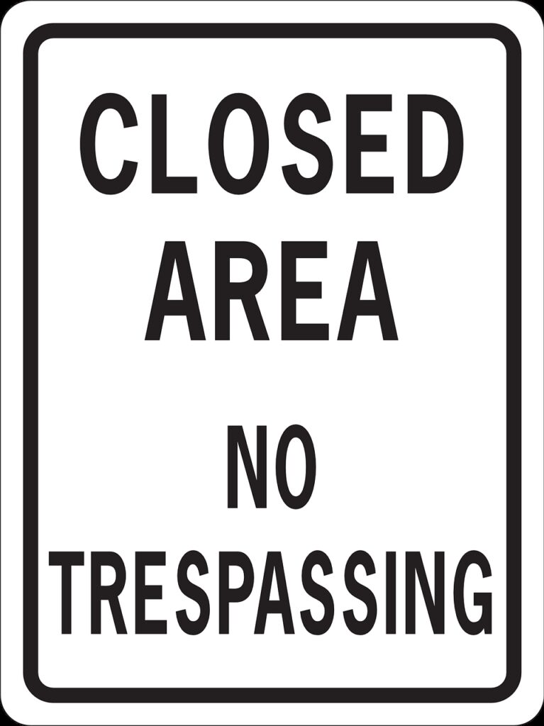 no, trespassing, sign