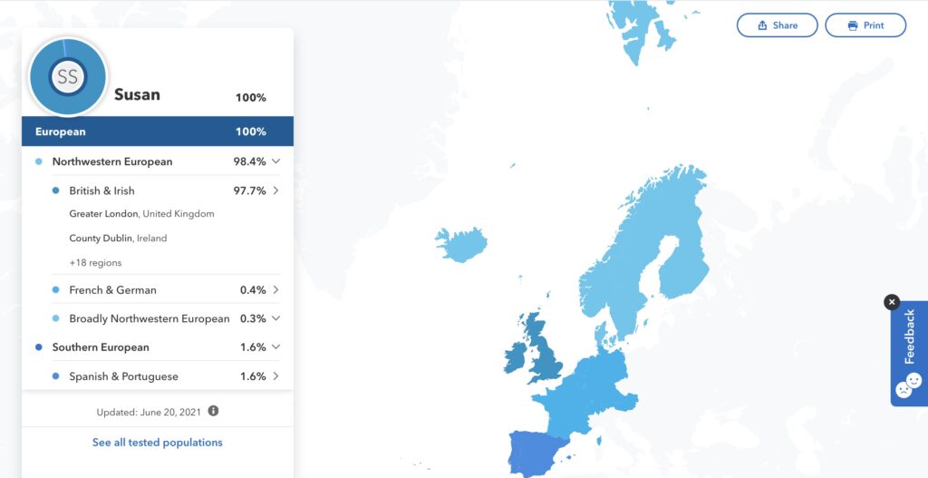 23andMe Heritage Map